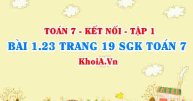 Bài 1.23 trang 19 SGK Toán 7 tập 1 Kết nối tri thức